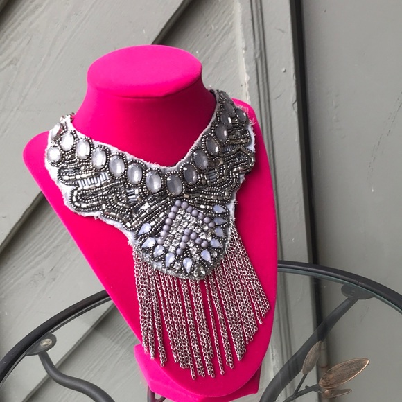 Beaded Fringe Statement Necklace - Picture 4 of 8